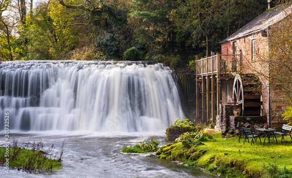 Obraz Rutter Falls, Cumbria - Picturesque waterfall and mill near Appleby, Cumbria