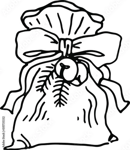 Obraz drawing Christmas symbols line graphics