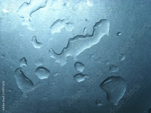 Obraz Water on a metal surface.