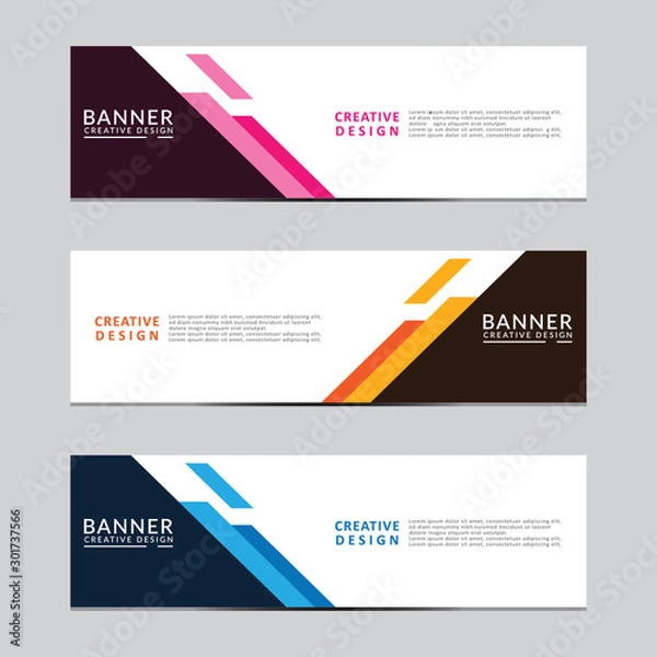 Fototapeta Vector abstract geometric design banner web template. Modern design. Vector illustration