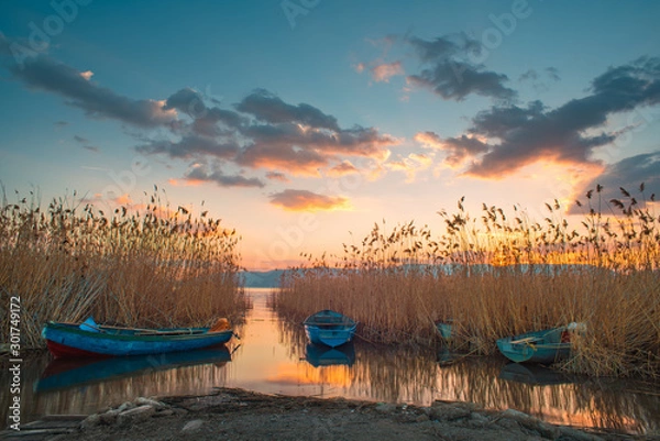 Obraz sunset over lake