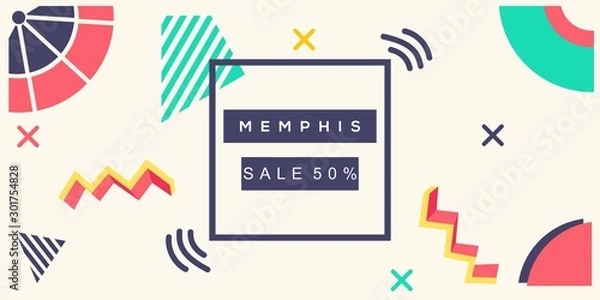 Obraz Memphis style banner vector