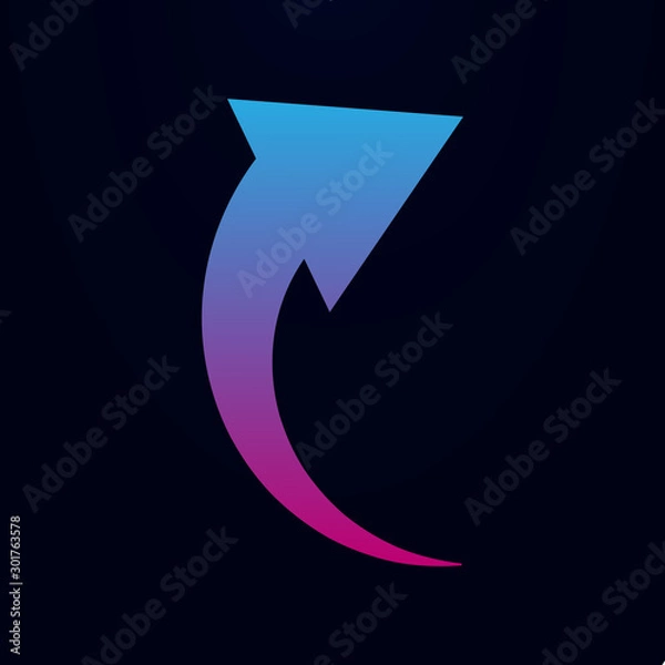 Fototapeta Arrow nolan icon. Simple glyph, flat vector of arrows icons for ui and ux, website or mobile application