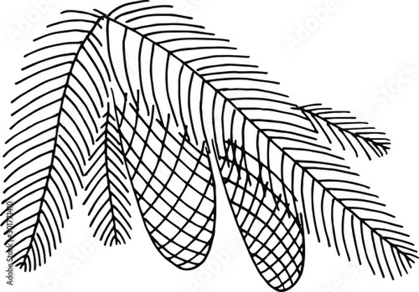 Obraz draw new year's lettering cone Christmas tree