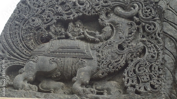 Fototapeta lion statue in chinese temple