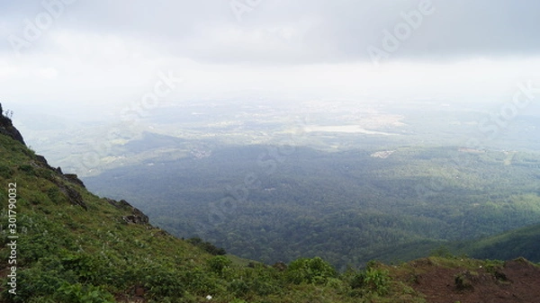 Fototapeta landscape with mountains and clouds
