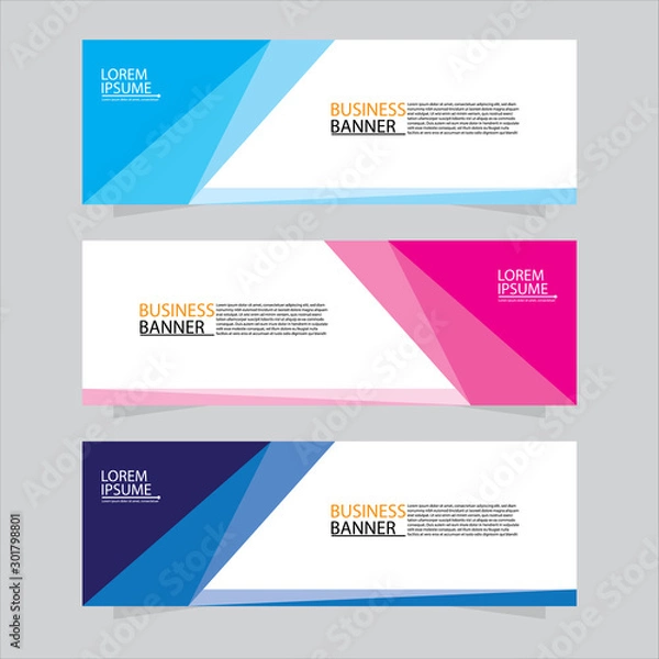 Fototapeta Vector abstract design web banner template. Web Design Elements - Header Design. Abstract geometric web banner template on grey background.Modern banner.