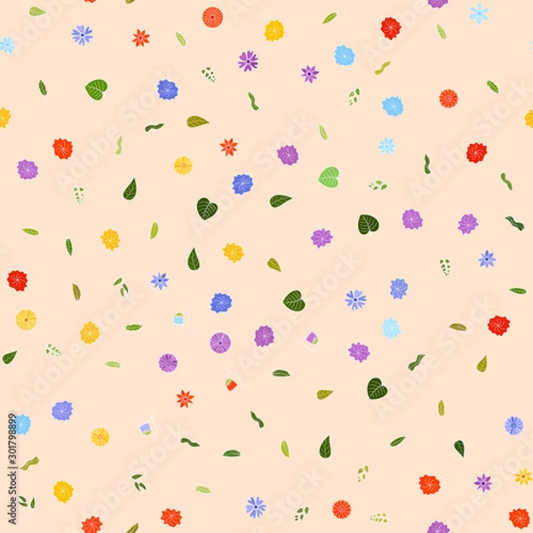 Obraz hand drawn vector floral seamless pattern