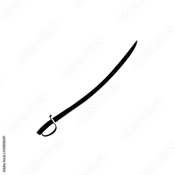 Fototapeta Sword, saber icon, logo isolated on white background