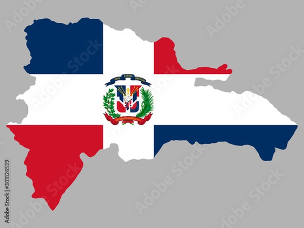 Fototapeta Dominican republic map flag vector