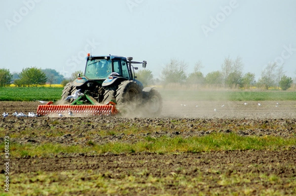 Obraz trecker und pflug