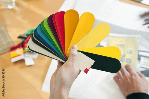 Obraz Beratungssituation Material & Farbe