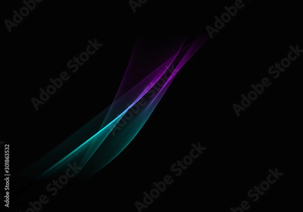 Fototapeta Abstract background waves. Black and multicolored abstract background for business card or wallpaper