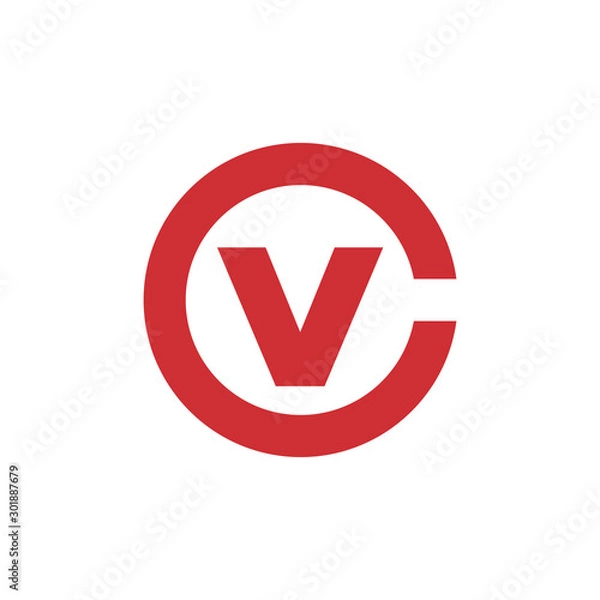 Obraz C V letter mark logo