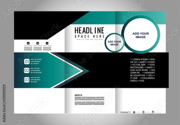 Obraz brochure design template waves tri-fold