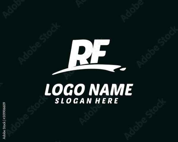 Obraz RF Initial with splash logo vector