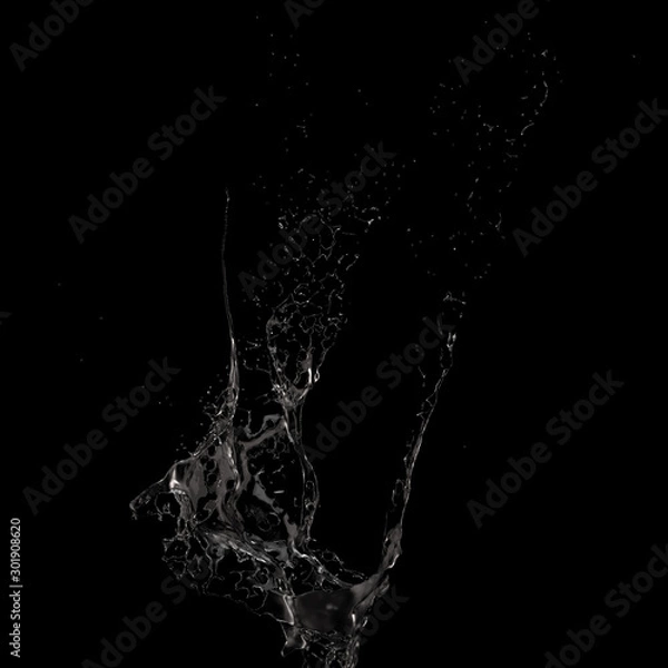 Fototapeta Splash fluid. 3d illustration, 3d rendering.