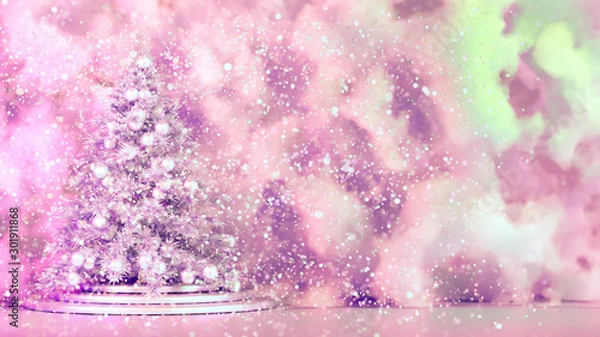 Obraz Beautiful luxury New Year Christmas holiday background. 3d illustration, 3d rendering. 3d illustration, 3d rendering.