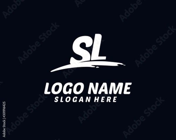 Obraz SL Initial with splash logo vector