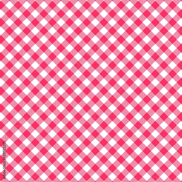 Fototapeta Red Gingham seamless pattern.
