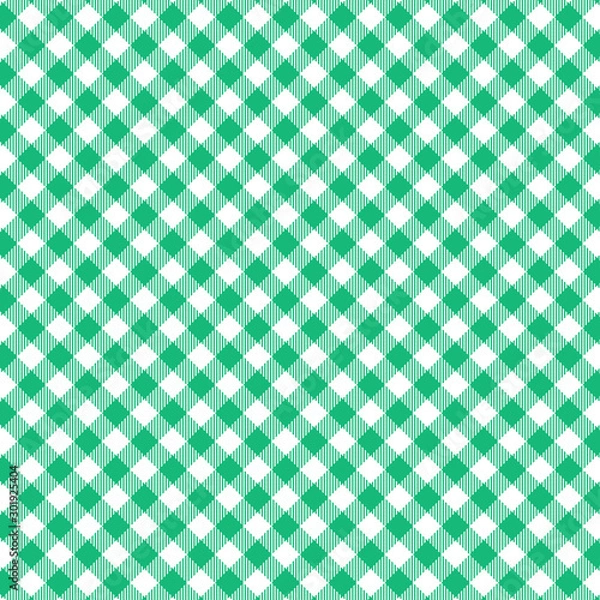 Fototapeta Green Gingham seamless pattern.