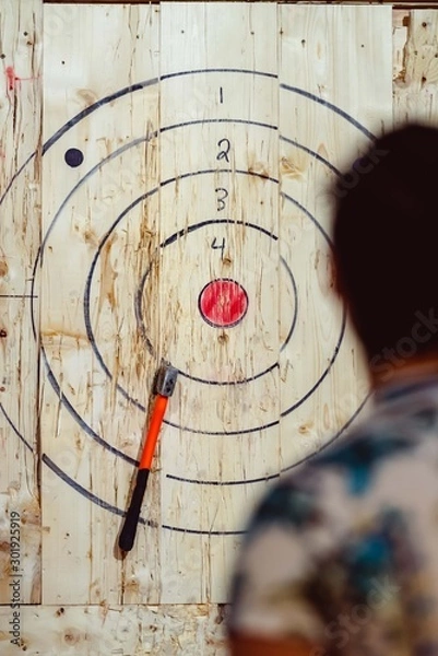 Fototapeta throwing axe