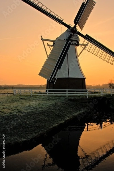Obraz Windmill during sunrise