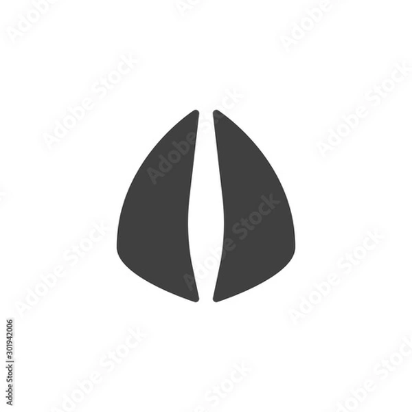 Fototapeta Deer paw print vector icon. filled flat sign for mobile concept and web design. Deer animal footprint glyph icon. Symbol, logo illustration. Vector graphics