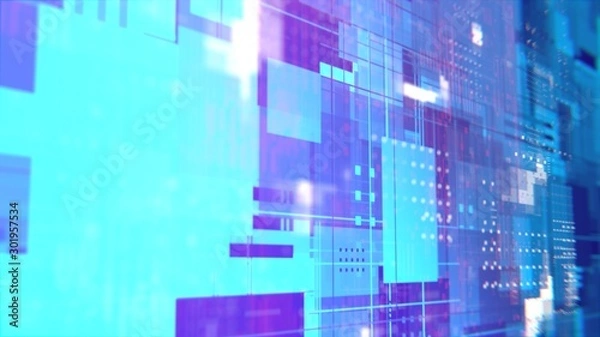 Fototapeta Circuit Board Technology Tree Pattern Concept render Background. 3d rendering
