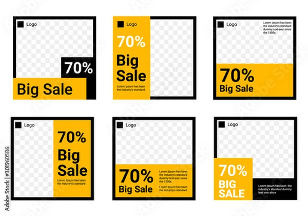 Fototapeta Editable social media post template. Banners for Social Digital Marketing.