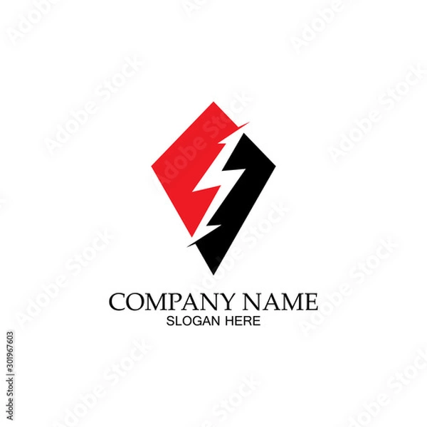 Fototapeta thunder shield vector logo template.this graphic suitable for electric business-vector