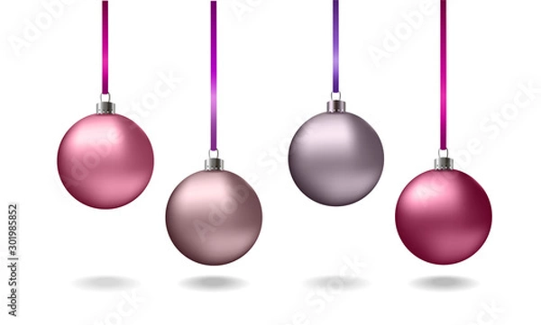 Obraz pink and grey christmas balls