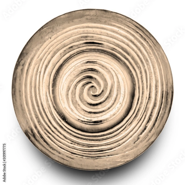 Obraz Brown plate isolated on white background.