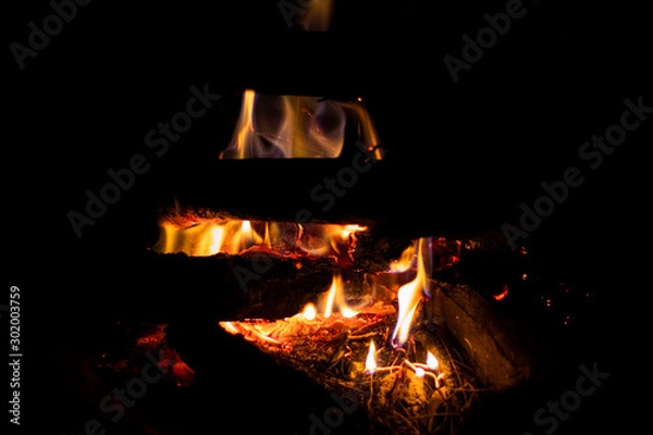 Obraz Fire in fireplace