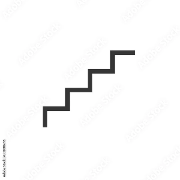 Obraz Stairs Up Icon Vector Illustration