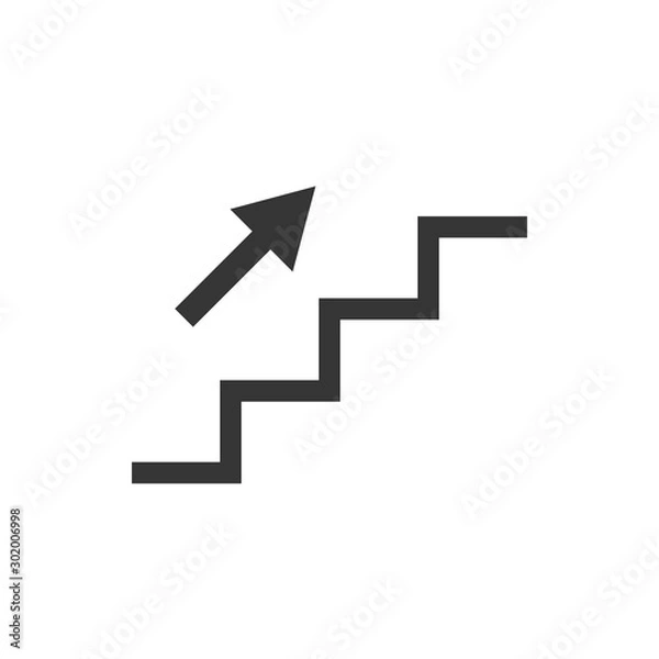 Obraz Stairs Up Icon Vector Illustration