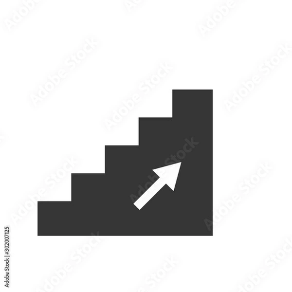 Obraz Stairs Up Icon Vector Illustration