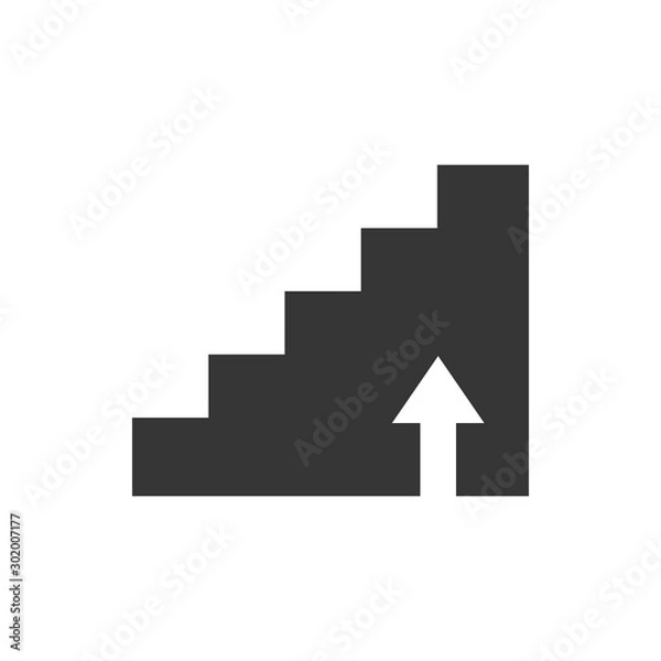 Obraz Stairs Up Icon Vector Illustration