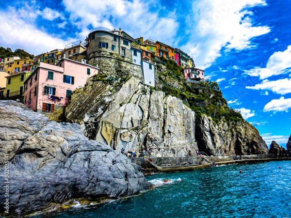 Obraz  exploring the costal village of Monarola, which is a small village in the Liguria region of Italy known as Cinque Terra
