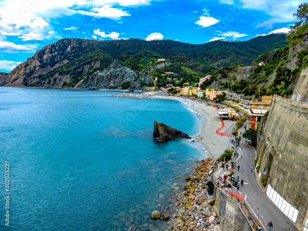 Obraz exploring the costal village of Riomaggiore which is a small village in the Liguria region of Italy known as Cinque Terra