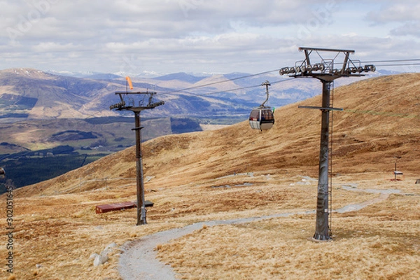 Fototapeta view from the top of Ben Nevis Range and Gondola, Scotland