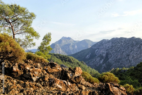 Obraz Mountain landscape in the area of the Lycian Way in Turkey.