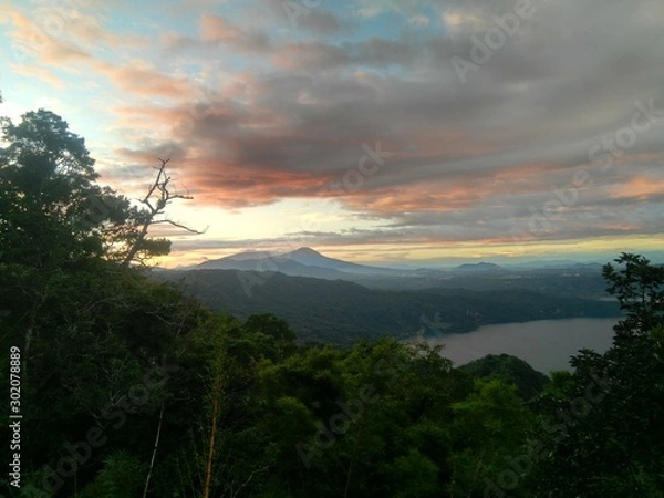Fototapeta sunset in mountains