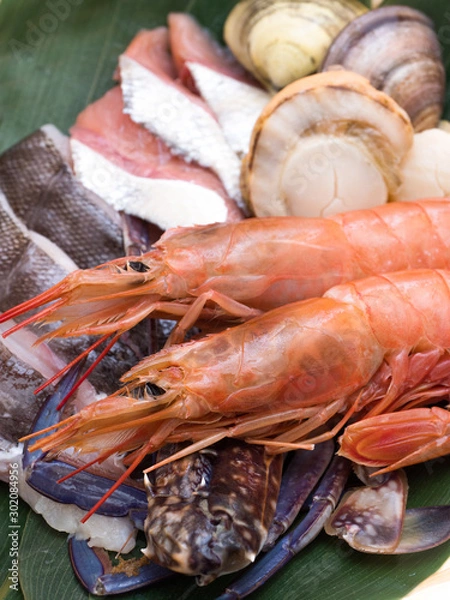 Fototapeta 海鮮鍋の具材