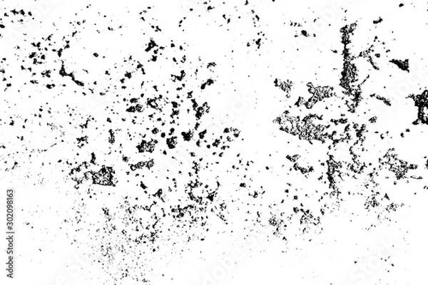 Fototapeta Distressed overlay texture of rough surface, cracked concrete, stone and asphalt. Grunge background. One color graphic resource.