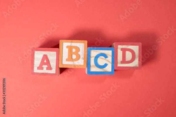 Fototapeta A, B, C and D wooden blocks