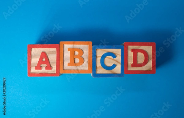 Obraz A, B, C and D wooden blocks