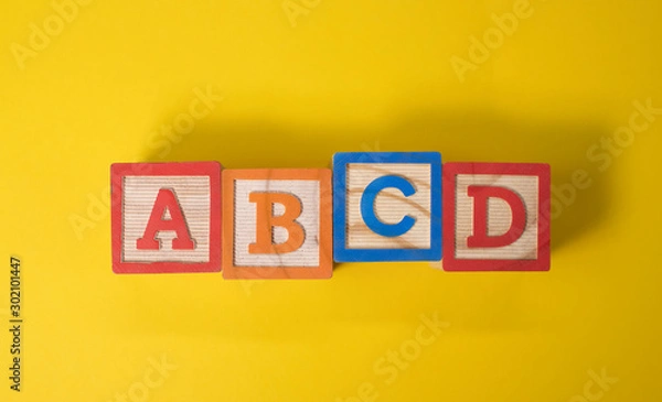Obraz A, B, C and D wooden blocks