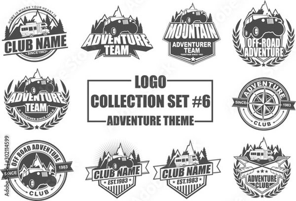 Fototapeta Vector Badge Logo Collection Set with Adventure Theme