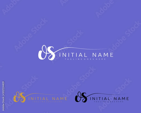 Fototapeta O S OS Initial handwriting logo vector. Hand lettering for designs.